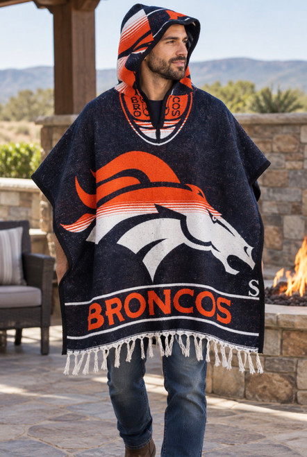 denver broncos mexican poncho