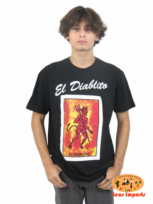 Leos Imports 2 La Diablita Mexican Bingo Funny T-Shirt - Female Version of El Diablito Loteria Card Design - Cotton Tee for Women - Ideal for Mexican Fiesta and