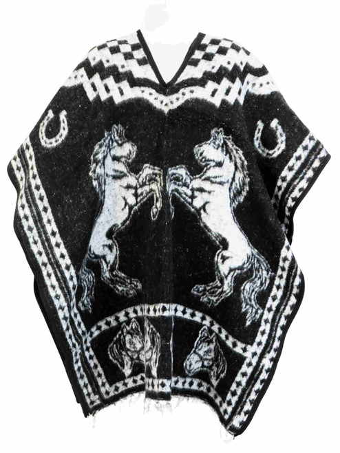 black horse poncho