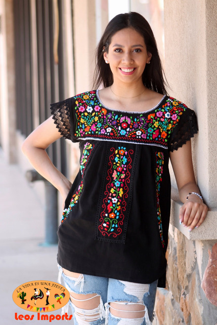 Mexican Hand Embroidered T Shirt