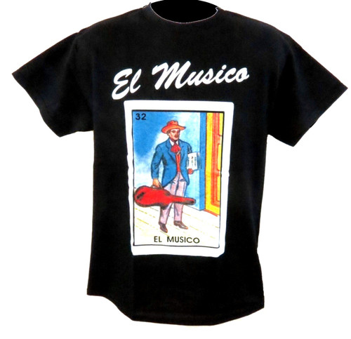 32 El Musico Mexican Loteria T Shirt