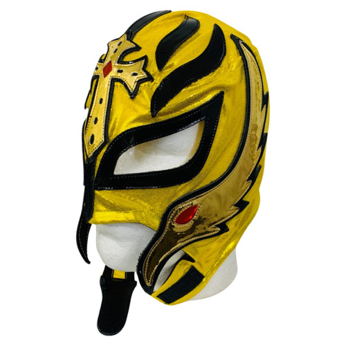 Pro Grade Mexican Luchador Lucha Libre Lycra Mask Rey Mysterio - Gold