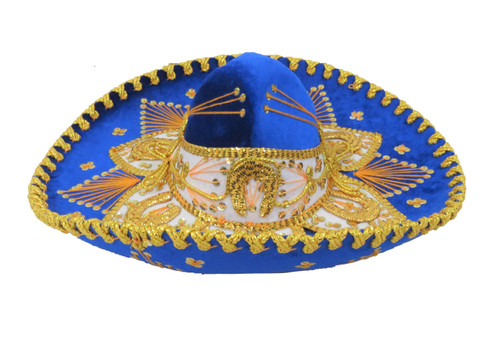 Adult Royal & Gold mariachi hat