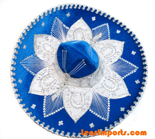 Royal and silver mariachi hat