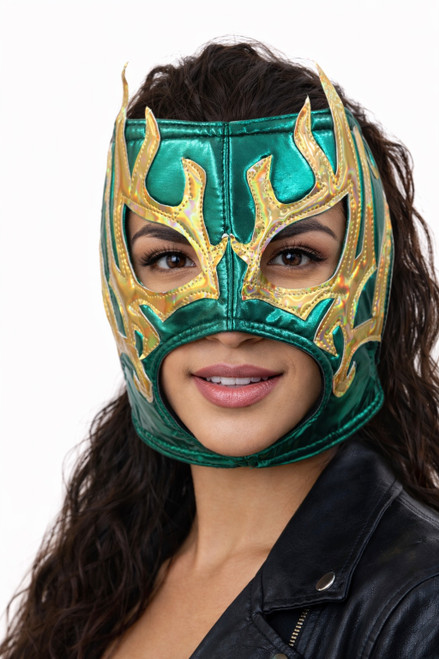 Female Lucha Libre Mexican Wrestling Sexy Cosplay Costume Mask - Green