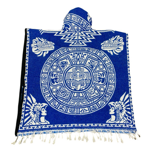 Mexican Aztec Calendar Poncho Gaban - Handmade Heritage Fashion