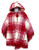 Wool Blend Cuadrados Poncho from Ecuador (Red / Cream) 