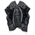 Authentic Mexican Poncho Virgen de Guadalupe Reversible Cobija Blanket (Gray on Black)