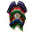 Traditional Mexican Serape Poncho – Multicolor with Mexico Lettering & Eagle Emblem