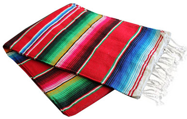 Shop XL Red Sarape – Bright and Vibrant Mexican Blanket