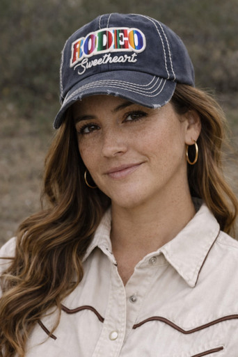 Distressed Baseball Cap Embroidered Rodeo Sweetheart | Sarape Design ...