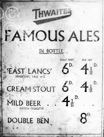 17204411A Thwaites brewery price list form 1935. Newsquest Newsprints