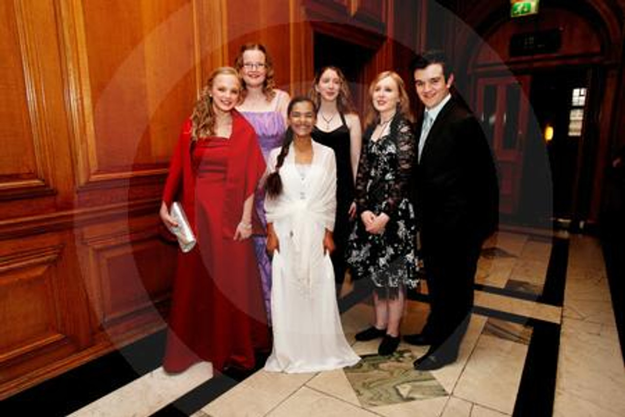 21482054 Bellahouston Academy school prom Grand Central hotel Glasgow. From left Abbie Macinnes Catriona Pollock Luci Frimpong Rebecca