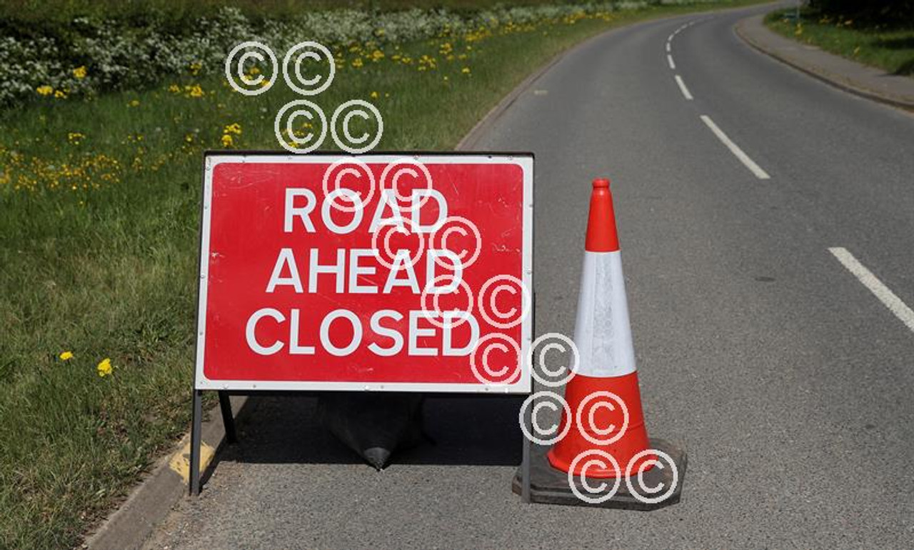 39855287 Road Closed signs. Tuesday May 12th 2020. pa wire library