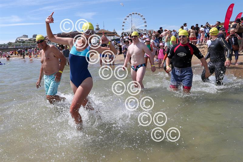 39996486-Swimmers at the start of the Pier to Pier swim from Bournemouth to Boscombe in aid of the British Heart Foundation by Richard