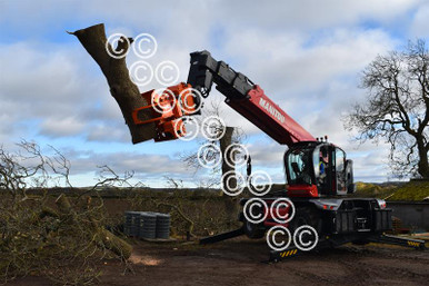 40095248-The Manitou pruning grapple saw and MRT rotating telehandler ...