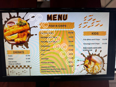 40122772-The menu at Marketplace Fish N Chips, Darlington Market. Image ...