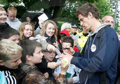 17948553 Pictures Mark Gibson Herald Times Andy Murray visits Brodie Park Tennis Courts in Paisley ahead of the Davis Cup which is to be played in