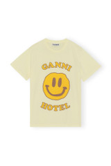 Ganni - T-shirt gialla con logo
