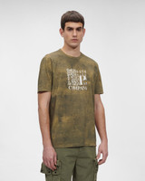 C.P. Company - T-shirt stampa logo verde