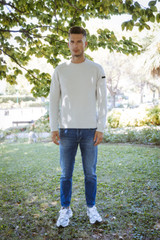 RRD - Pullover uomo  girocollo in cotone ghiaccio