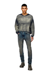 Diesel - Slim Jeans 2019 D-Strukt 09h54 blu scuro arricchito da whisker