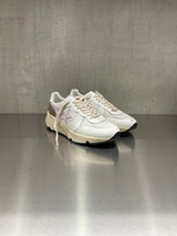 Golden Goose - Running Sole donna in pelle e rete bianca e stella rosa