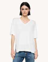 Dondup - T-shirt regular in jersey seta viscosa bianca
