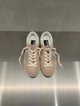 Golden Goose - Super-Star donna in suede rosa con stella argento