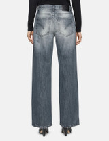 Dondup - Jeans Jacklyn wide leg in denim fisso blu grigio