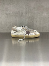 Golden Goose - Super-Star uomo in pelle burro con scritte a contrasto sulla tomaia