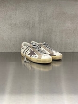 Golden Goose - Super-Star uomo in pelle burro con scritte a contrasto sulla tomaia