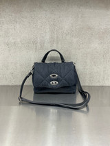 Zanellato - Postina Baby in tessuto denim padded blu nimes