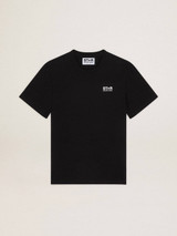 Golden Goose - T-shirt nera Collezione Star con logo e stella bianca a contrasto