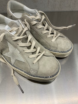 Golden Goose - Super-Star donna in suede sabbia e dettagli glitterati argento
