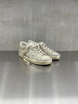 Golden Goose - Super-Star donna in suede sabbia e dettagli glitterati argento
