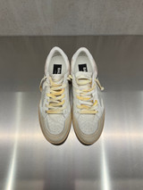 Golden Goose -Ball Star uomo in pelle bianca e stella in suede grigia