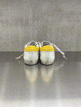 Golden Goose - Super-Star uomo in pelle e rete bianca con stella e talloncino gialli