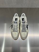 Golden Goose - Ball Star uomo in pelle bianca con stella e talloncino blu