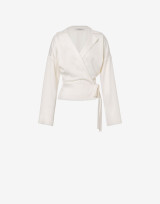 Philosophy di Lorenzo Serafini - Blusa in crêpe fluido avorio