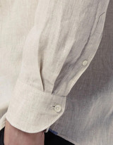 Xacus - Camicia collo francese in lino beige