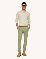Dondup - Pantalone Gaubert slim in gabardina leggera verde salvia