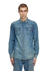 Diesel - Camicia d-vega in denim blu vhiaro