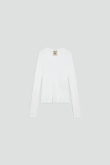Semicouture - Maglia Tricia scollata a V in jersey modal bianca