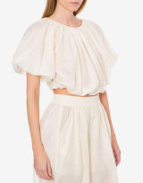 Philosophy di Lorenzo Serafini - Blusa cropped in nylon bianco