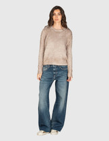 Icon Denim - Jeans Bea a gamba larga e vita bassa lavaggio blu slavato