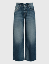 Icon Denim - Jeans Bea a gamba larga e vita bassa lavaggio blu slavato
