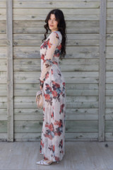 Philosophy di Lorenzo Serafini - Abito lungo in tulle con stampa fiori
