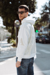 AL AIN - Felpa con stampa artistica sul retro tennis panna