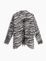 8PM - Camicia Mercer a maniche lunghe in popeline di cotone stampa zebra